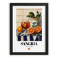 Sangria – Spanish Cocktail Drink, Rooftop Terrace Poster, in sleek black frame