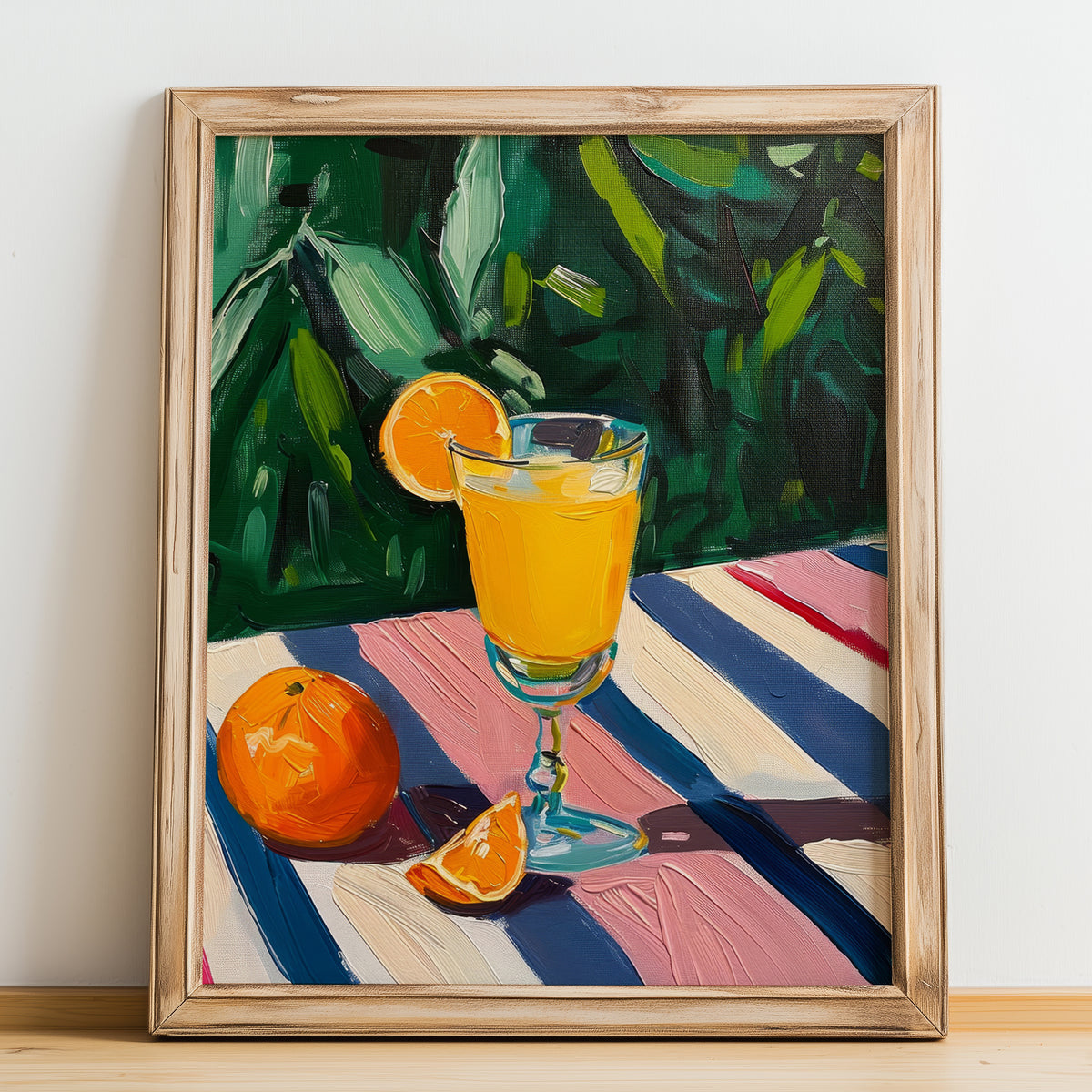 Agua de Valencia – Spanish Cocktail Drink, Sky Bar Wall Art, no-text version framed in wood