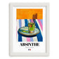 Absinthe – French Spirit Drink, Hotel Lobby Illustration, placed in minimal white frame