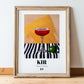 Kir – French Cocktail Drink, Beach Bar Still Life, in wooden frame leaning on the floor