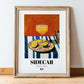 Sidecar – French Cocktail Drink, Sky Bar Poster, in wooden frame leaning on the floor