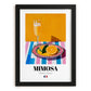 Mimosa – French Cocktail Drink, Cocktail Lounge Poster, in sleek black frame