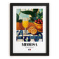 Mimosa – French Cocktail Drink, Beach Bar Wall Art, in sleek black frame
