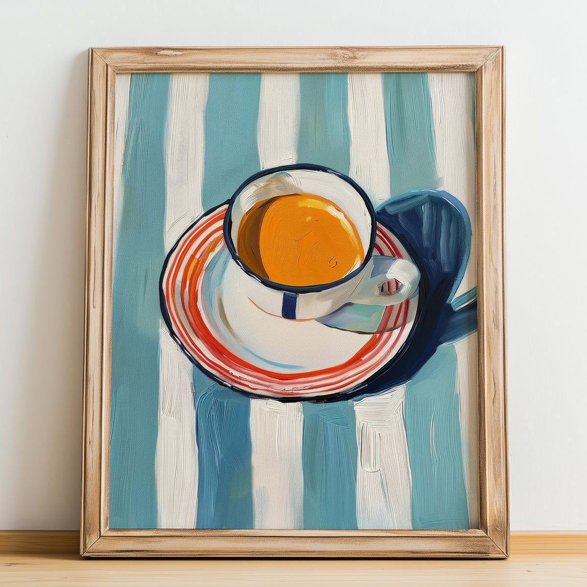 Espresso – Italian Coffee, Café Poster, no-text version framed in wood