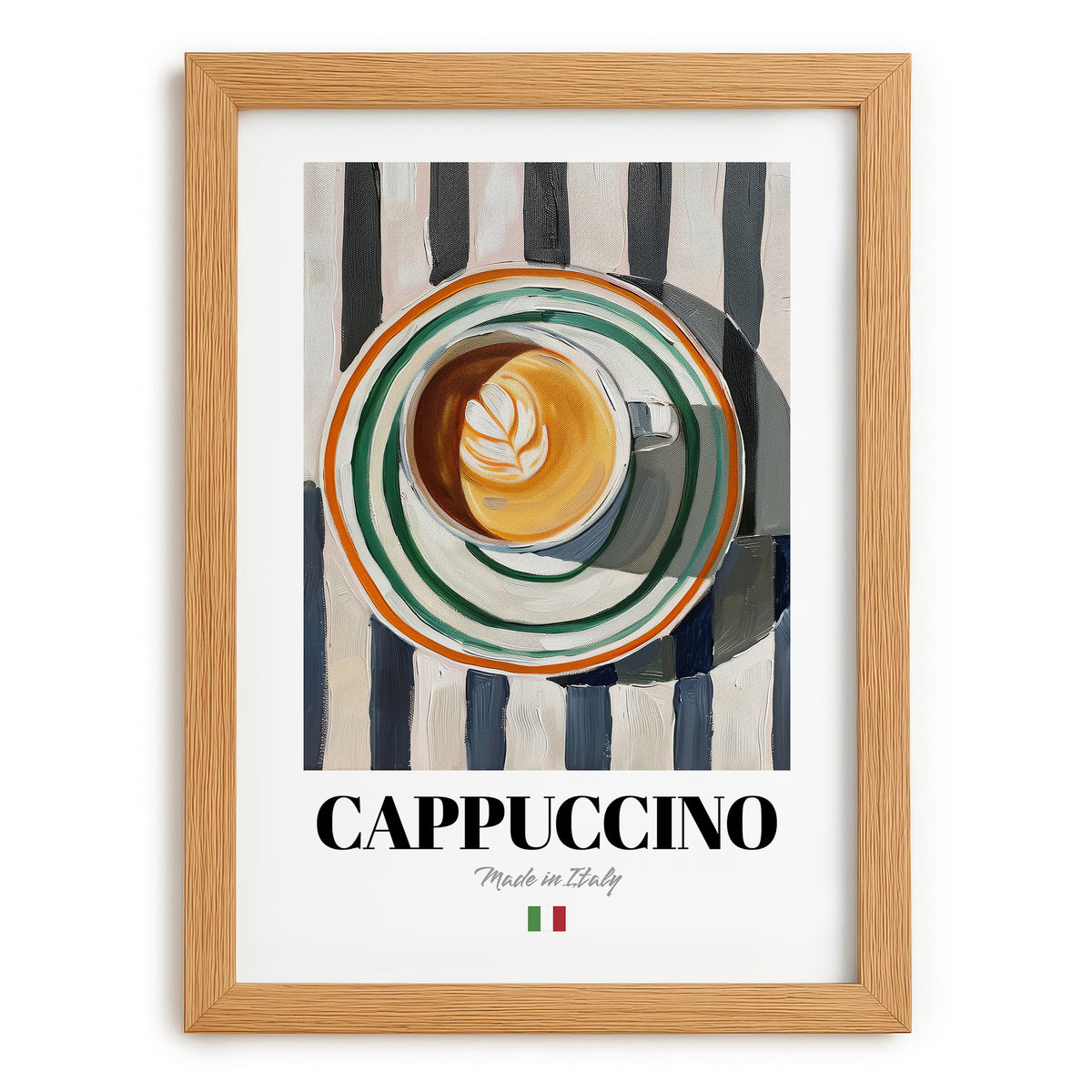 Cappuccino Lot #2 – Italian Coffee on Striped Tablecloth