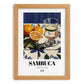 Sambuca – Italian Liqueur Drink, Beach Bar Poster, set in oak frame