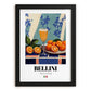 Bellini – Italian Cocktail Drink, Rooftop Terrace Art, in sleek black frame