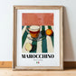 Marocchino – Italian Coffee, Book Café Art, in wooden frame leaning on the floor