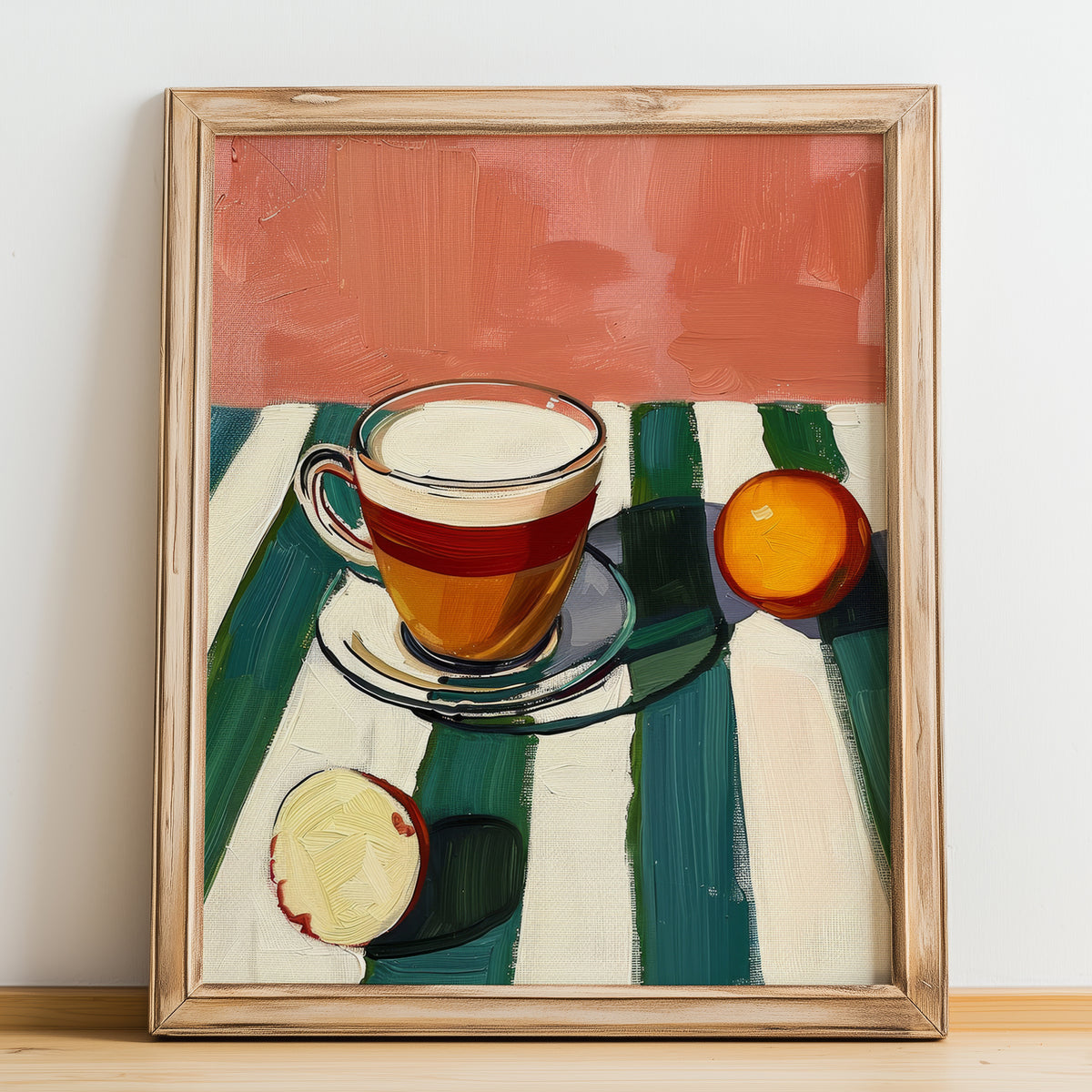 Marocchino – Italian Coffee, Book Café Art, no-text version framed in wood