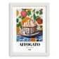 Affogato – Italian Coffee, Coffeehouse Wall Art, placed in minimal white frame
