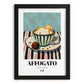Affogato – Italian Coffee, Konditorei Wall Art, in sleek black frame