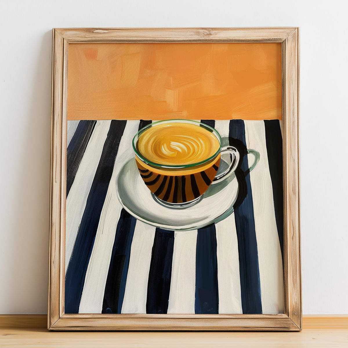 Caffè d'Orzo – Italian Coffee, Café Art, no-text version framed in wood