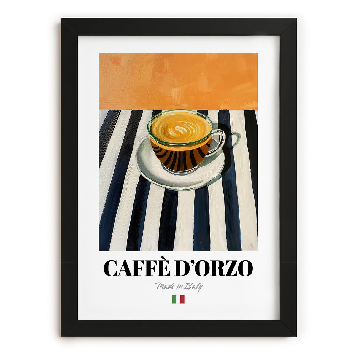 Caffè d'Orzo – Italian Coffee, Café Art, in sleek black frame