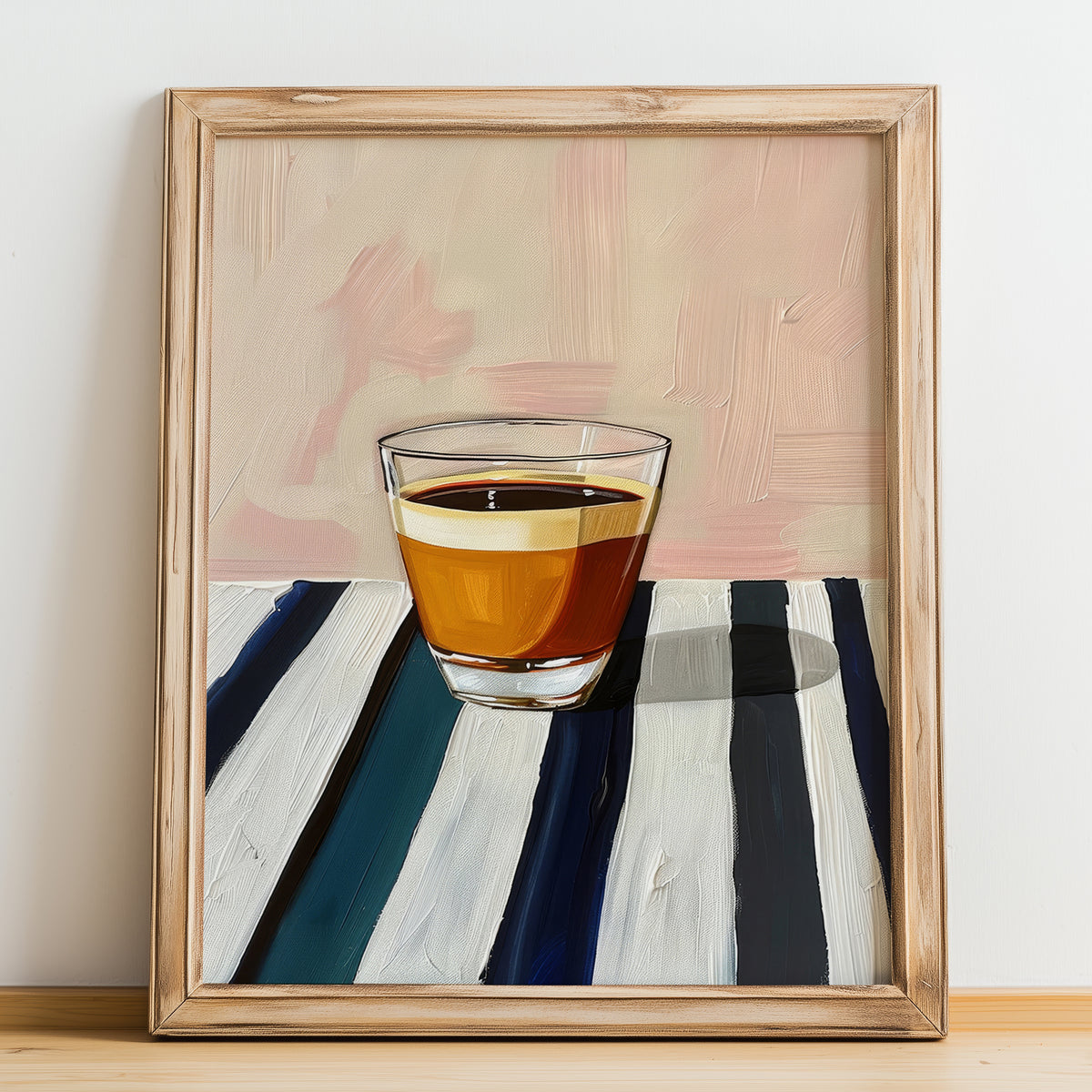 Bicerin – Italian Coffee, Book Café Poster, no-text version framed in wood