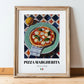 Pizza Margherita – Italian Pizza, Restaurant Painting, in wooden frame leaning on the floor