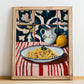 Spaghetti Carbonara – Italian Pasta, Osteria Poster, no-text version framed in wood