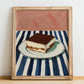 Tiramisu – Italian Dessert Dish, Restaurant Poster, no-text version framed in wood