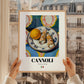 Cannoli – Italian Dessert Dish, Bistro Print, styled in a charming Paris street view