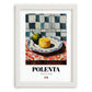 Polenta – Italian Dish, Café Poster, placed in minimal white frame