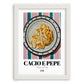 Cacio e Pepe – Italian Pasta, Osteria Still Life, placed in minimal white frame