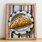 Calzone – Italian Pizza, Pizzeria Wall Art, no-text version framed in wood