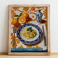 Pici Cacio e Pepe – Italian Pasta, Osteria Print, no-text version framed in wood