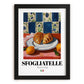 Sfogliatelle – Italian Pastry Dish, Brasserie Illustration, in sleek black frame