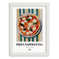 Pizza Napoletana – Italian Pizza, Pizzeria Still Life, placed in minimal white frame