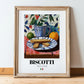 Biscotti – Italian Biscuits Dish, Fine Dining Restaurant Poster, in wooden frame leaning on the floor