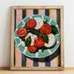 Insalata Caprese – Italian Salad Dish, Farmhouse Kitchen Poster, no-text version framed in wood