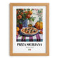 Pizza Siciliana – Italian Pizza, Ristorante Print, set in oak frame