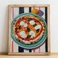Pizza Siciliana – Italian Pizza, Restaurant Poster, no-text version framed in wood