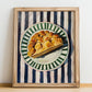 Crostata – Italian Dessert Dish, Café Print, no-text version framed in wood