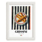 Grissini – Italian Bread Dish, Restaurant Poster, placed in minimal white frame