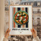Pizza Caprese – Italian Pizza, Pizzeria Poster, styled in a charming Paris street view