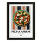 Pizza Caprese – Italian Pizza, Pizzeria Poster, in sleek black frame