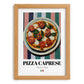 Pizza Caprese – Italian Pizza, Pizzeria Wall Art, set in oak frame
