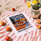 Amatriciana – Italian Pasta, Trattoria Illustration, unframed on coastal sand