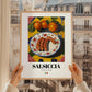 Salsiccia – Italian Meat Dish, Food Bar Poster, styled in a charming Paris street view
