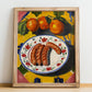 Salsiccia – Italian Meat Dish, Food Bar Poster, no-text version framed in wood