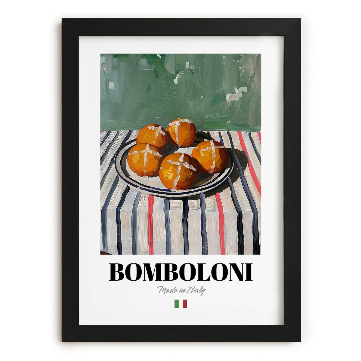Bomboloni – Italian Pastry Dish, Café Poster, in sleek black frame