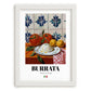 Burrata – Italian Cheese Dish, Tavern Poster, placed in minimal white frame