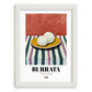 Burrata – Italian Cheese Dish, Fine Dining Restaurant Poster, placed in minimal white frame