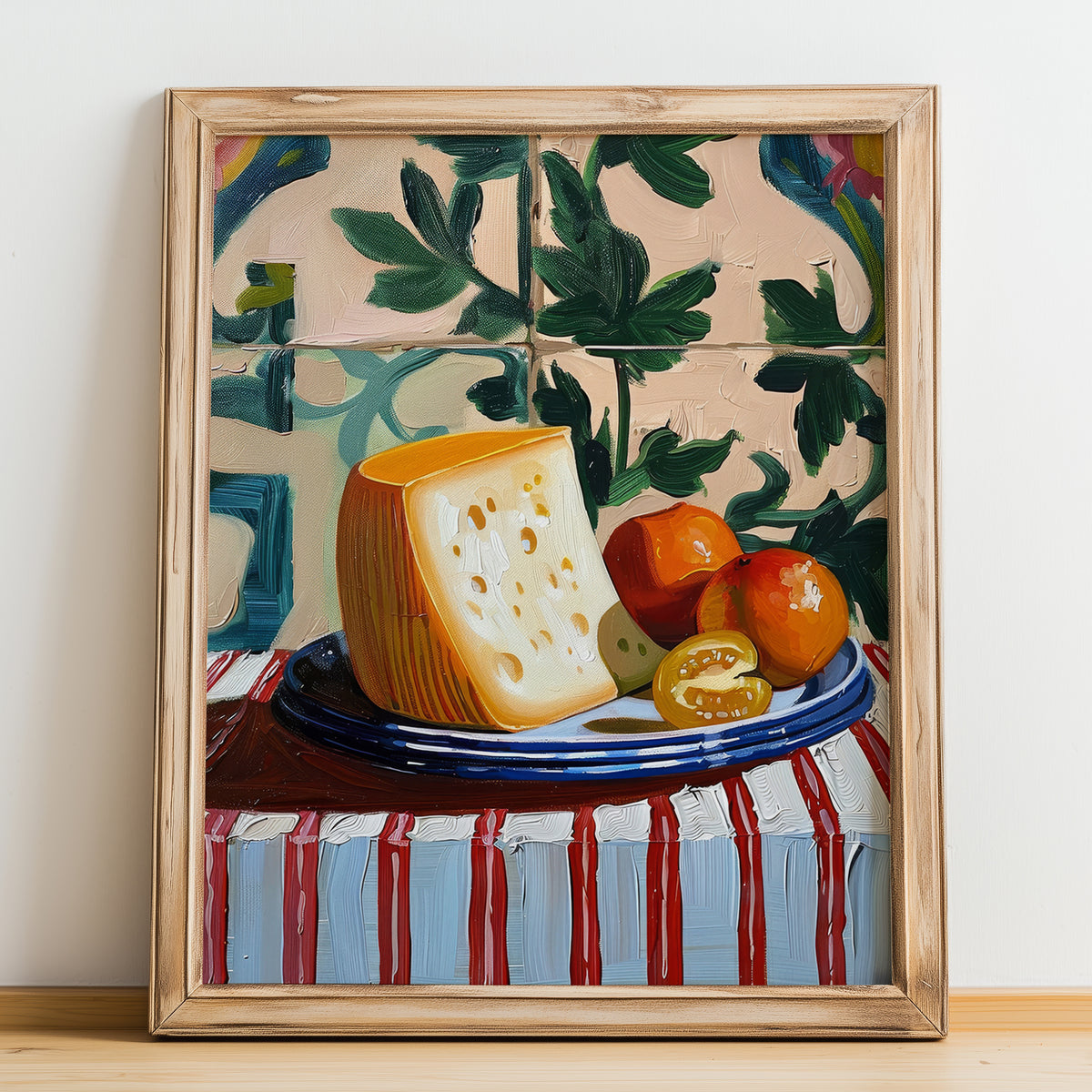 Asiago – Italian Cheese Dish, Restaurant Wall Art, no-text version framed in wood