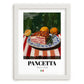 Pancetta – Italian Meat Dish, Restaurant Poster, placed in minimal white frame