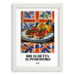 Bruschetta al pomodoro – Italian Snack Dish, Tavern Wall Art, placed in minimal white frame