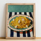 Spaghetti aglio e olio – Italian Pasta, Ristorante Print, no-text version framed in wood