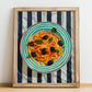Spaghetti alla Puttanesca – Italian Pasta, Trattoria Print, no-text version framed in wood