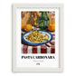 Pasta Carbonara – Italian Pasta, Ristorante Print, placed in minimal white frame