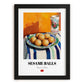Sesame Balls (Jiān Dùi) – Oil Painting, Chinese Dessert Illustration, in sleek black frame